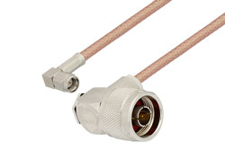 PE3C6571 - N Male Right Angle to SMA Male Right Angle Low Loss Cable Using PE-P195 Coax