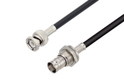 PE3C6683 - BNC Female Bulkhead to BNC Male Low Loss Cable Using LMR-195 Coax