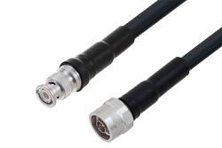 PE3C6744 - BNC Male to N Male Cable Using PE-C400 Coax
