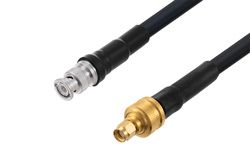 PE3C6751/HS - BNC Male to Reverse Polarity SMA Male Cable Using LMR-400-UF Coax with HeatShrink