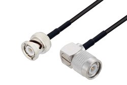 PE3C6789/HS - BNC Male to TNC Male Right Angle Low Loss Cable Using LMR-100 Coax