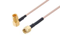 PE3C6834/HS - SMA Male Right Angle to SMA Male Cable Using RG316 Coax with HeatShrink