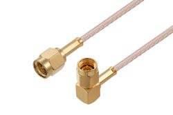 PE3C6834 - SMA Male to SMA Male Right Angle Cable Using RG316 Coax