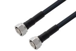 PE3C6908/HS - 4.3-10 Male to 4.3-10 Male Low Loss Cable Using LMR-400 Coax with Times Microwave Components with HeatShrink