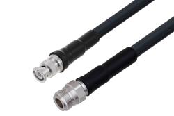 PE3C6934 - BNC Male to N Female Low Loss Cable Using LMR-400-DB Coax with Times Microwave Components