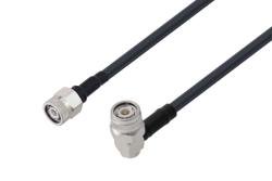 PE3C6958/HS - TNC Male to TNC Male Right Angle Low Loss Cable Using LMR-240 Coax with HeatShrink