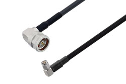 PE3C6967 - N Male Right Angle to SMA Male Right Angle Low Loss Cable Using LMR-240-UF Coax