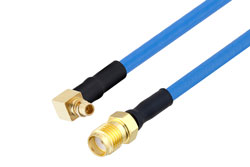 PE3C7013 - MMCX Plug Right Angle to SMA Female Cable Using PE-P086 Coax