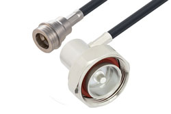 PE3C7415 - 7/16 DIN Male Right Angle to Snap-On QN Male Low Loss Cable Using LMR-240 Coax