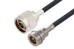 PE3C7416 - N Male to Snap-On QN Male Low Loss Cable Using LMR-240 Coax