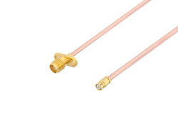 PE3C7546 - SMA Female 2 Hole Flange to SMP Female Cable Using RG405 Coax