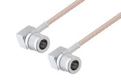 PE3C7587 - QMA Male Right Angle to QMA Male Right Angle Cable Using RG316 Coax