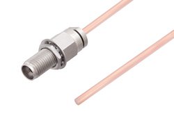 PE3C7619 - 2.92mm Female Bulkhead to Straight Cut Lead Cable Using RG405 Coax