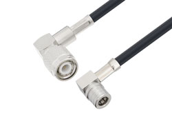 PE3C7666 - QMA Male Right Angle to TNC Male Right Angle Low Loss Cable Using LMR-195 Coax