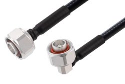 PE3C7820 - 4.1/9.5 Mini DIN Male to 4.1/9.5 Mini DIN Male Right Angle Low PIM Cable Using 1/4 inch Superflexible Coax