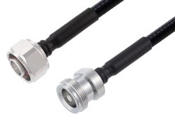 PE3C7821 - 4.1/9.5 Mini DIN Male to 4.1/9.5 Mini DIN Female Low PIM Cable Using 1/4 inch Superflexible Coax