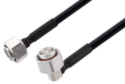 PE3C7827 - 4.3-10 Male Right Angle to 4.3-10 Male Cable Using 1/4 inch Superflexible Coax