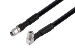 PE3C7864 - SMA Male to SMA Male Right Angle Low PIM Cable Using 1/4 inch Superflexible Coax