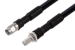 PE3C7866 - SMA Male to SMA Female Bulkhead Low PIM Cable Using 1/4 inch Superflexible Coax