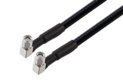 PE3C7867 - SMA Male Right Angle to SMA Male Right Angle Low PIM Cable Using 1/4 inch Superflexible Coax