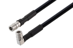 PE3C7871 - QMA Male to Snap-On QMA Male Right Angle Low PIM Cable Using 1/4 inch Superflexible Coax