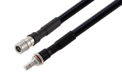PE3C7873 - QMA Male to QMA Female Bulkhead Low PIM Cable Using 1/4 inch Superflexible Coax