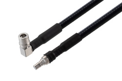 PE3C7875 - Snap-On QMA Male Right Angle to QMA Female Low PIM Cable Using 1/4 inch Superflexible Coax