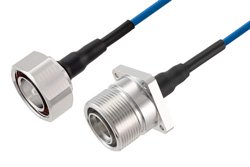 PE3C7962 - 7/16 DIN Male to 7/16 DIN Female 4 Hole Flange Low PIM Cable Using TFT-402 Coax Using Times Microwave Components