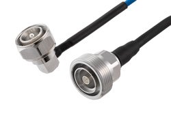 PE3C7964 - 7/16 DIN Male Right Angle to 7/16 DIN Female Low PIM Cable Using TFT-402 Coax Using Times Microwave Components