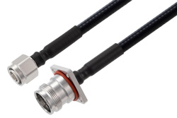 PE3C8054 - 2.2-5 Male to 4.3-10 Female 4 Hole Flange Low PIM Cable Using 1/4 inch Superflexible Coax