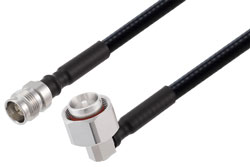 PE3C8056 - 2.2-5 Female to 4.3-10 Male Right Angle Low PIM Cable Using 1/4 inch Superflexible Coax