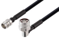 PE3C8064 - 2.2-5 Female to N Male Right Angle Low PIM Cable Using 1/4 inch Superflexible Coax