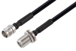PE3C8066 - 2.2-5 Female to N Female Bulkhead Low PIM Cable Using 1/4 inch Superflexible Coax