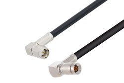 PE3C8203 - 1.0/2.3 Plug Right Angle to SMA Male Right Angle Low Loss Cable Using LMR-195 Coax