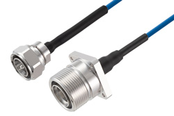 PE3C8246 - 4.3-10 Male to 7/16 DIN Female 4 Hole Flange Low PIM Cable Using TFT-402 Coax Using Times Microwave Components