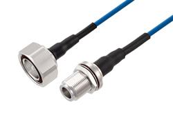 PE3C8268 - 7/16 DIN Male to N Female Bulkhead Low PIM Cable Using TFT-402 Coax Using Times Microwave Components