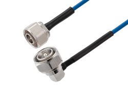 PE3C8281 - 4.1/9.5 Mini DIN Male to 4.3-10 Male Right Angle Low PIM Cable Using TFT-5G-402 Coax Using Times Microwave Components