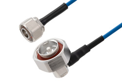 PE3C8288 - 4.1/9.5 Mini DIN Male to 7/16 DIN Male Right Angle Low PIM Cable Using TFT-5G-402 Coax Using Times Microwave Components