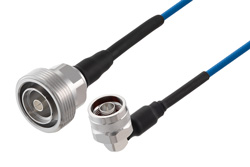 PE3C8320 - 7/16 DIN Female to N Male Right Angle Low PIM Cable Using TFT-5G-402 Coax Using Times Microwave Components
