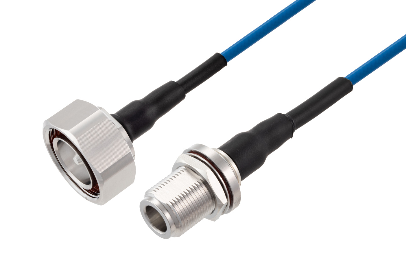 PE3C8322 - 7/16 DIN Male to N Female Bulkhead Low PIM Cable Using TFT-5G-402 Coax Using Times Microwave Components
