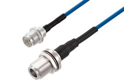 PE3C8396 - 2.2-5 Female to N Female Bulkhead Low PIM Cable Using TFT-5G-402 Coax Using Times Microwave Components