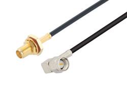 PE3C8445 - SMA Male Right Angle to SMA Female Bulkhead Low Loss Cable Using PE-C100-LSZH Coax