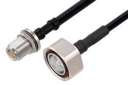 PE3C8486 - 7/16 DIN Male to N Female Bulkhead Cable Using SPF-250 Coax