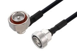 PE3C8512 - 7/16 DIN Male Right Angle to 7/16 DIN Female Cable Using SPO-250 Coax