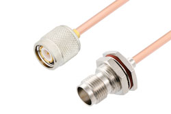 PE3C9181 - TNC Male to TNC Female Bulkhead Cable Using RG402 Coax