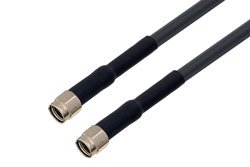PE3C9241/HS - Reverse Polarity SMA Plug to Reverse Polarity SMA Plug Low Loss Cable Using LMR-195-UF Coax with HeatShrink