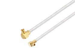 PE3C9331/PH270 - Mini SMP Female Right Angle to MMCX Plug Right Angle Cable Using PE-SR405FL Coax with 270 Deg. Clock