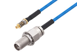PE3C9743 - Mini SMP Female to 2.92mm Female VITA 67 Cable Using PE-P086HF Coax with HeatShrink