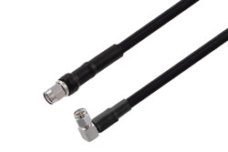PE3C9803 - SMA Male to SMA Male Right Angle Low Loss Cable Using TCOM-240 Coax with Times Microwave Components