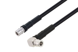 PE3C9826 - QD QMA Male to QMA Male Right Angle Low Loss Cable Using TCOM-240 Coax with Times Microwave Components